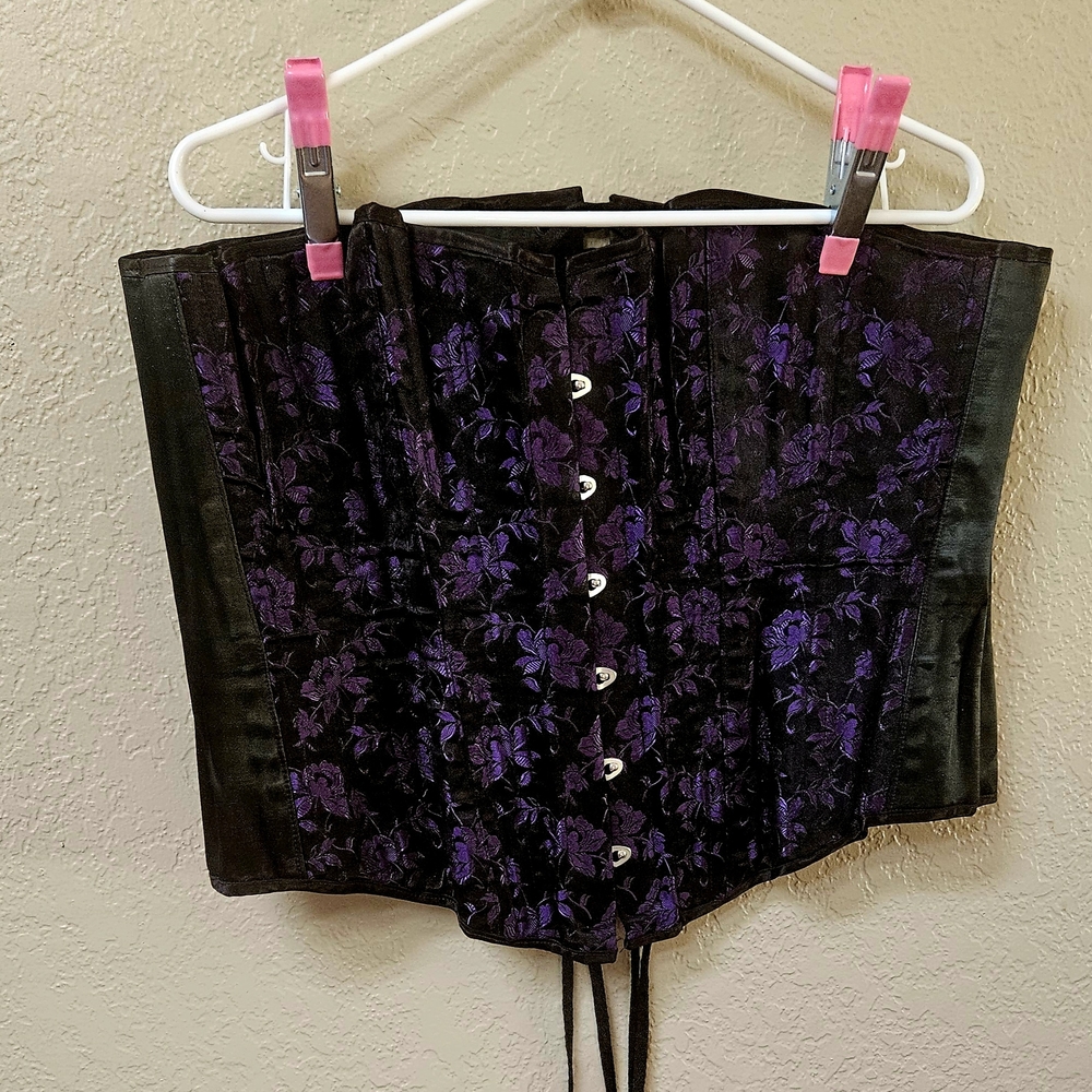 Purple Floral Corset Top